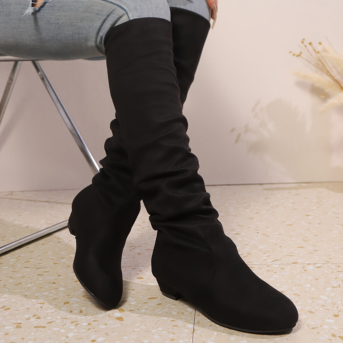 Cuissardes Femme Flanelle, Sans Fermeture – coloris noir