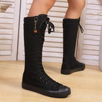 Bottes Montantes Femme à Lacets, Style Baskets – coloris noir, vue 2