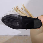 Bottes Hautes Femme Extensibles Aspect Daim, Talon Bloc, vue 4