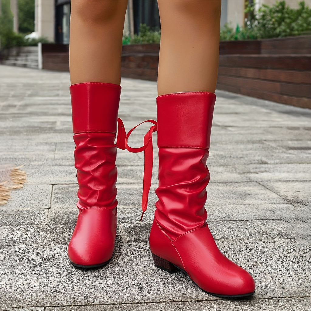 Bottes Mi-Mollet Femme, Ruban Décoratif, vue 11