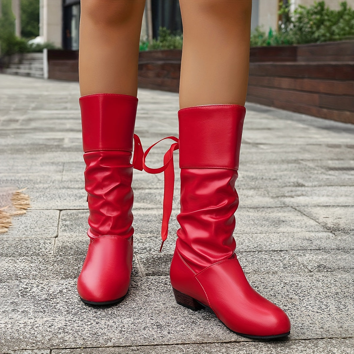 Bottes Mi-Mollet Femme, Ruban Décoratif, vue 11