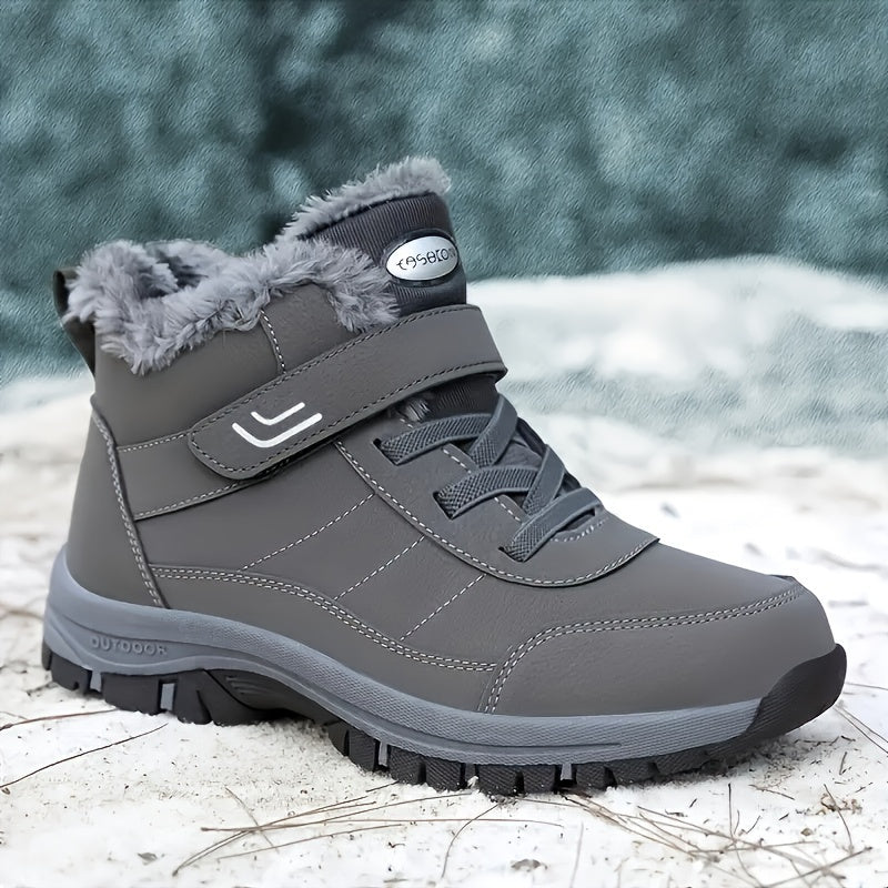 Bottines Femme Outdoor Similicuir, Auto-Agrippante – coloris gris