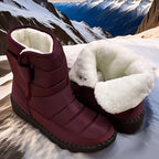 Bottines Femme Matelassées, Fermeture Auto-Agrippante – coloris rouge
