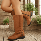 Bottes Hautes Femme Mollet Large, Aspect Daim, Fourrées, vue 14
