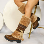 Bottes Hautes Femme en Tissu Effet Daim, vue 8