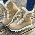 Bottes de Neige Femme Flanelle, Lacets, vue 4