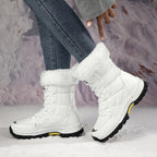 Bottes de Neige Femme, Tissu Enduit, Col Fourrure, vue 3