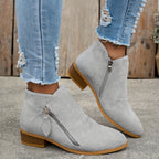 Bottines Femme Talon Plateforme, Bout Pointu – coloris gris