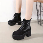 Bottes Plateforme Femme Gothiques, Flanelle