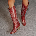 Bottes Cowboy Femme Hautes Brodées, Zip, vue 5