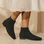 Bottines Chaussettes Femme Tricot, Bout Carré, vue 6
