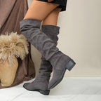 Bottes Cuissardes Femme Aspect Daim, Tige Froncée, 3 Coloris, vue 5