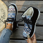 Bottines Mocassin Femme, Franges et Imprimé Aztèque, vue 8
