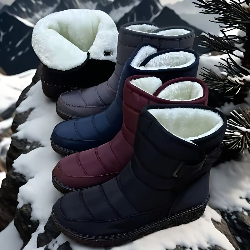 Bottines Femme Matelassées, Fermeture Auto-Agrippante