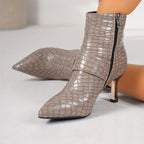 Bottines Femme Effet Croco ou Zèbre, Similicuir, Boucle Dorée, vue 3