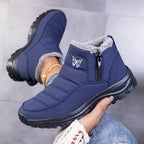 Bottines Femme Fourrées, Fermeture Zip, Bout Rond – coloris bleu