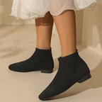 Bottines Chaussettes Femme Tricot, Bout Carré, vue 3