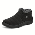 Bottes Hiver Femme à Enfiler, Col Fausse Fourrure – coloris noir
