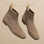 Bottines Chaussettes Femme Tricot, Bout Carré – coloris brun
