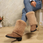 Bottes Femme Peluche, Revers Fausse Fourrure, vue 11