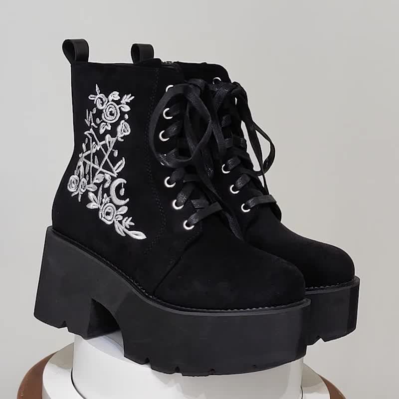 Bottes Plateforme Femme Gothiques, Flanelle, vue 15
