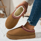 Chaussons Bottes Femme Tissu, Doublure Polaire – coloris marron