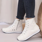 Bottines Sport Femme Similicuir, Lacets et Zip, vue 4