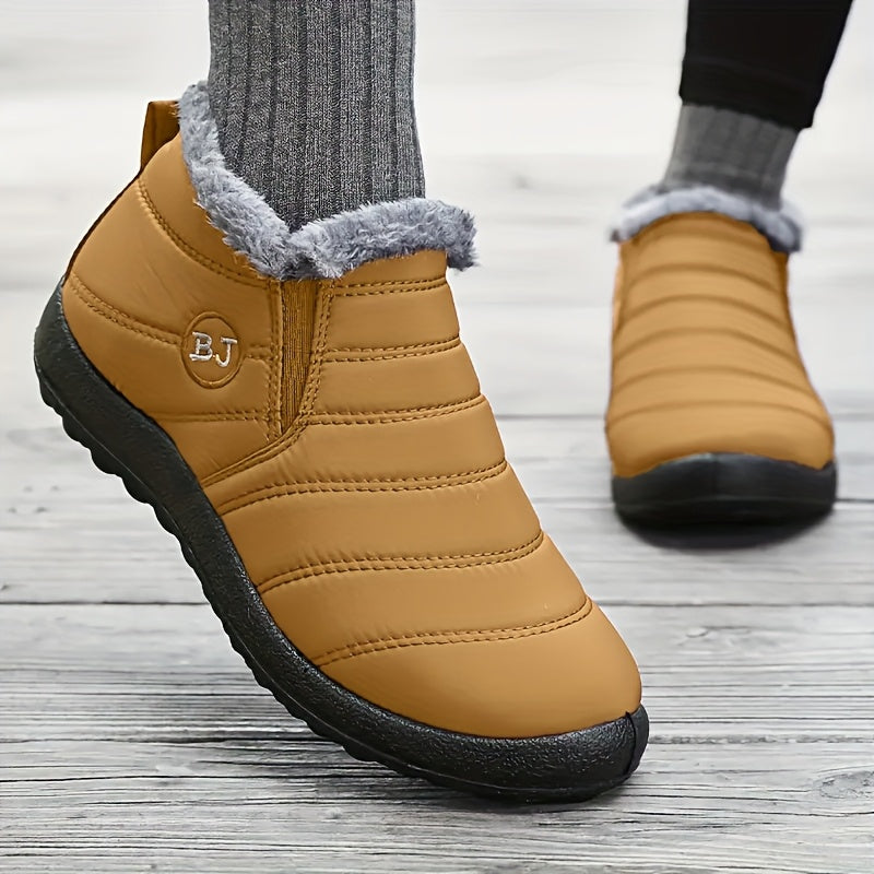 Bottes Plates Femme à Enfiler, Col Fausse Fourrure, vue 8