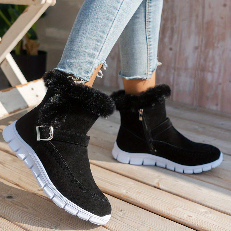 Bottines Femme Cheville, Fourrure Synthétique – coloris noir