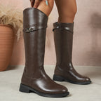 Bottes Cavalières Femme Mollet Large, Similicuir, Fermoir, vue 5