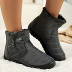 Bottes Femme Zippées, Col Fausse Fourrure, 5 Coloris, vue 3