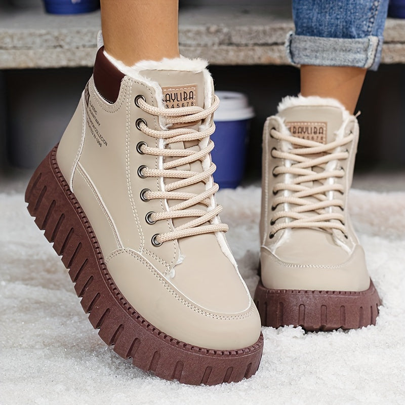 Bottines Femme Montantes, Semelle Épaisse