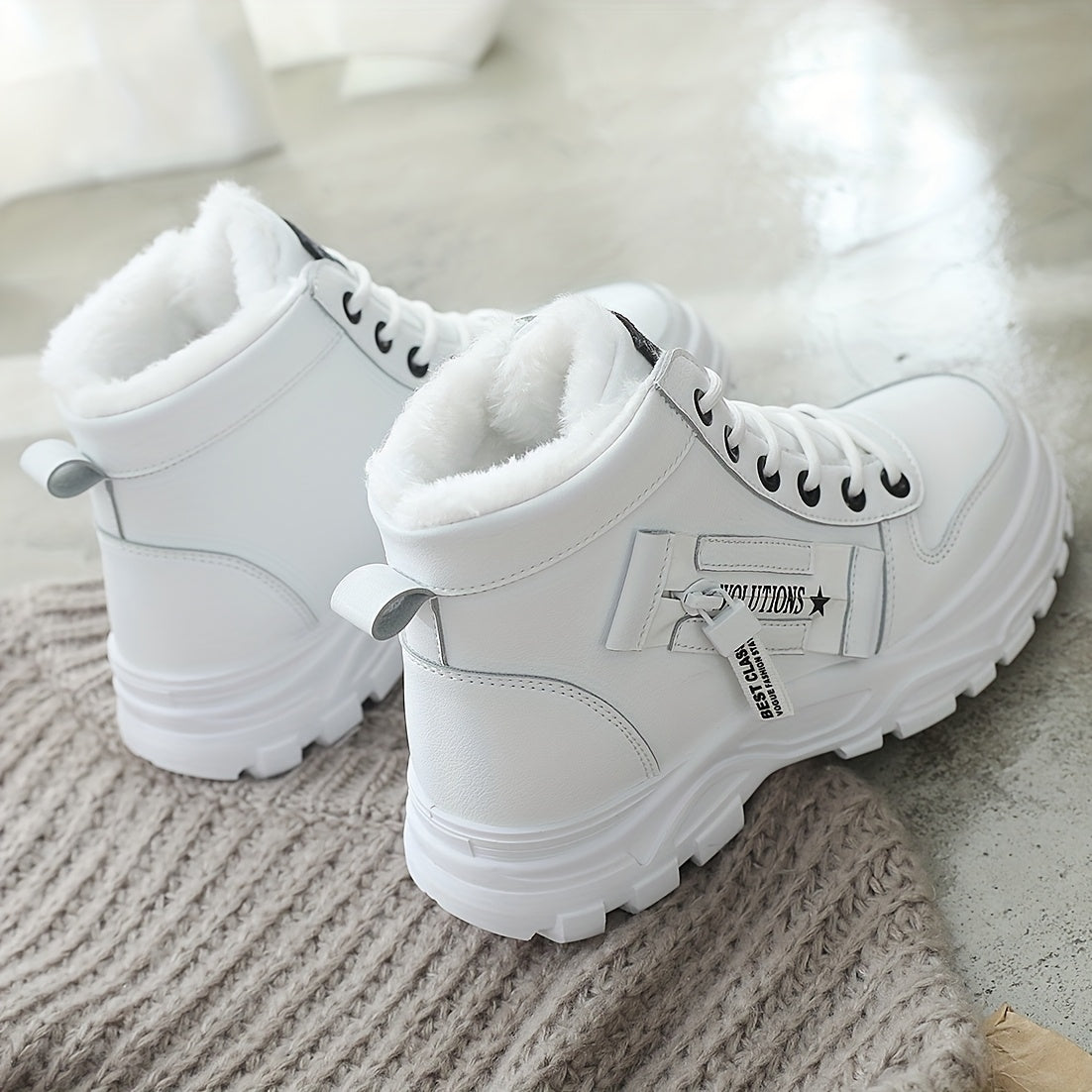 Bottines Femme Similicuir, Plateforme à Lacets, vue 6