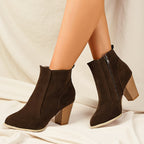 Bottines Femme Talon Haut, Fermeture Latérale – coloris café