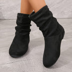 Bottines Femme Mi-Hautes, Talon Plat