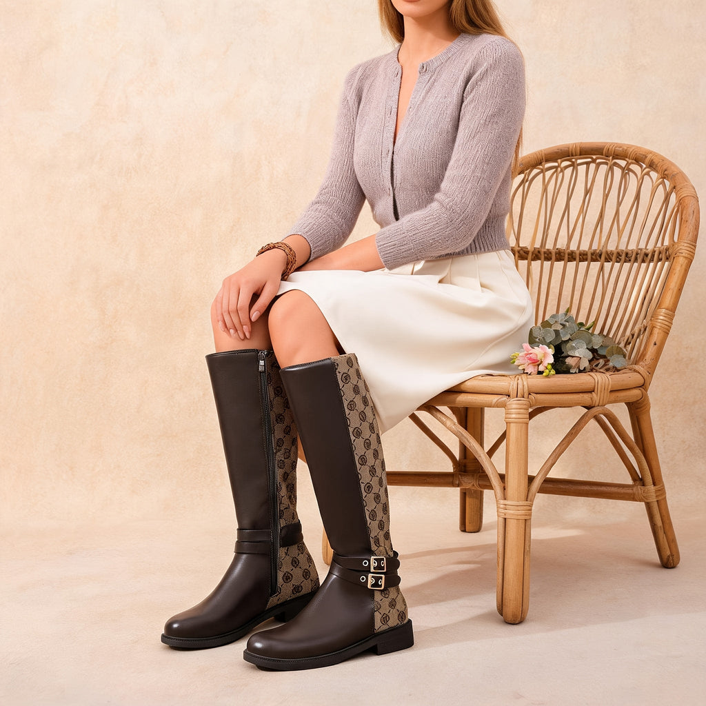 Bottes Cavalières Femme, Similicuir, Double Sangle, vue 6