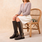 Bottes Cavalières Femme, Similicuir, Double Sangle, vue 6