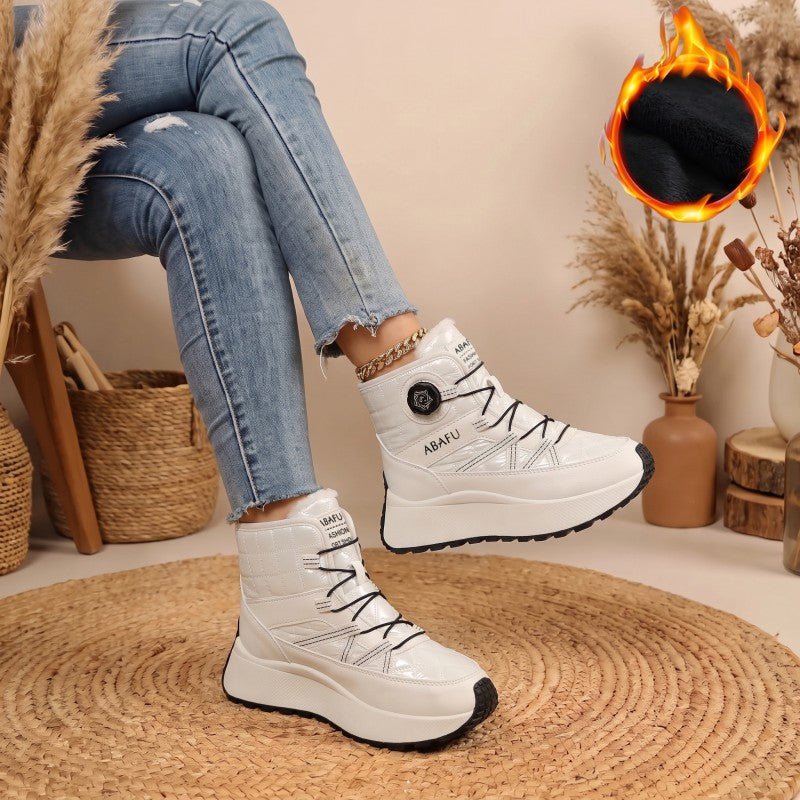 Bottes d'Hiver Femme, Similicuir, Semelle Plateforme, vue 12