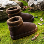 Bottes Fourrées Femme, Tissu Effet Daim – coloris café, vue 3