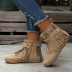 Bottines Femme à Franges Cloutées, Zip, vue 3