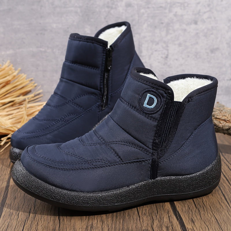 Bottines de Neige Femme Courtes, Zip, Jusqu'au 43 – coloris bleu