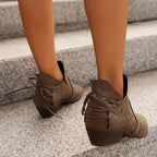 Bottines Ajourées Femme, Effet Daim, 3 Coloris, vue 7