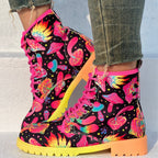 Bottes Rangers Femme à Lacets, Tissu Imprimé, vue 7
