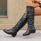 Bottes Hautes Femme Plissées, Bout Pointu, vue 13
