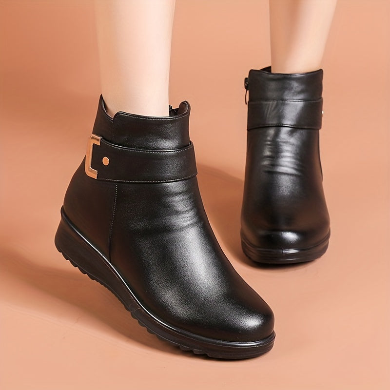 Bottines Femme Similicuir, Fermeture Zip, vue 2