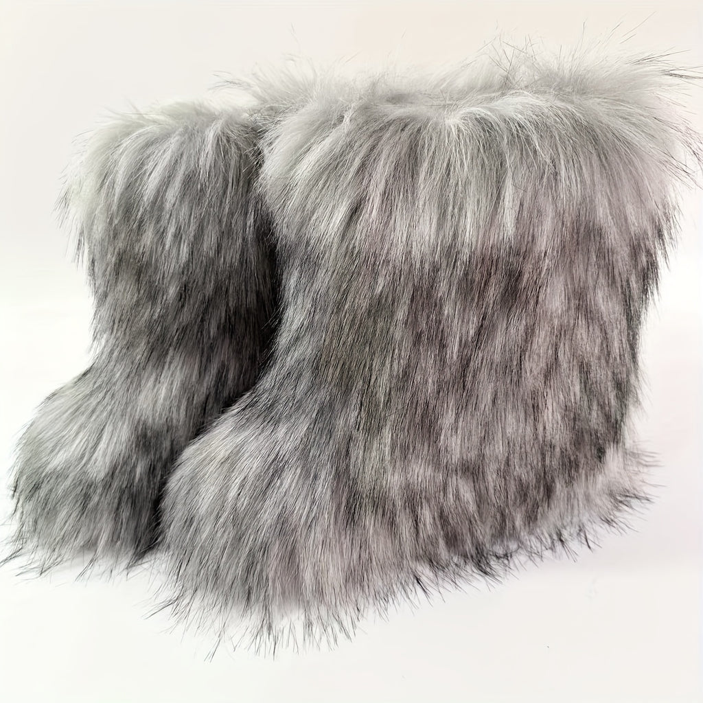 Bottes Femme Fausse Fourrure Longue, Style Renard, vue 2