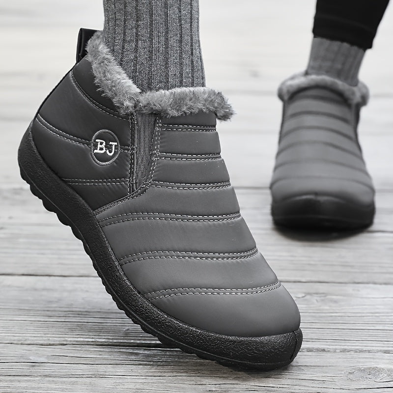Bottines de Neige Femme, Antidérapantes, à Enfiler – coloris gris