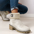 Bottes Fourrées Femme Courtes, Col Sherpa, Aspect Daim, vue 7