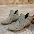 Bottines Ajourées Femme, Effet Daim, 3 Coloris, vue 8