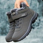 Bottes Hiver Femme, Fermeture Auto-Agrippante, Col Fourrure – coloris gris